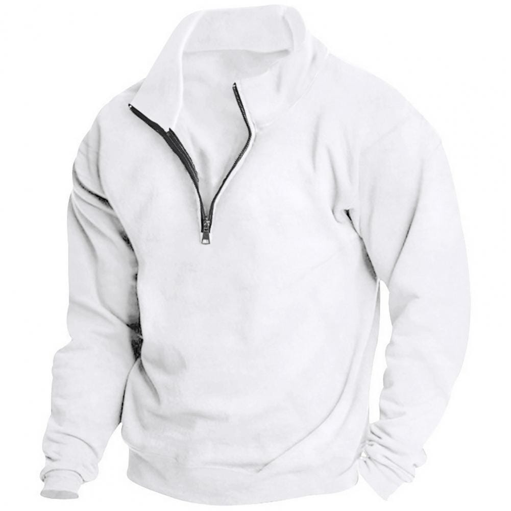Comfortable Men Sweatshirt Men's Spring Fall Half Zipper Stand Collar Sweatshirt Breathable Sports Casual Top with Soft for Male
