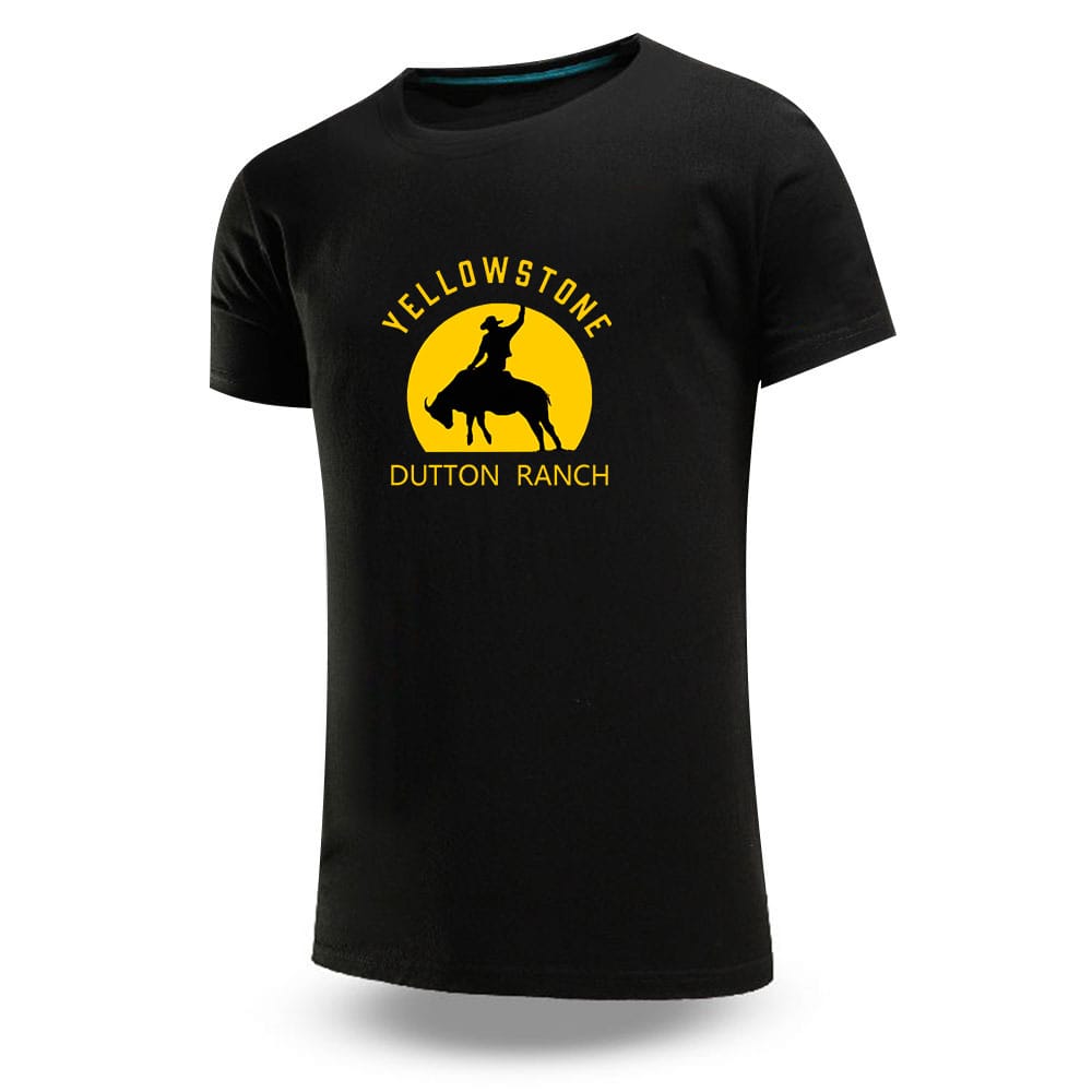 Men's New Summer Hot Sale Movie Yellowstone Dutton Ranch Print T-Shirts Casual O-Neck Short-Sleeved Fashionable Printing Tops
