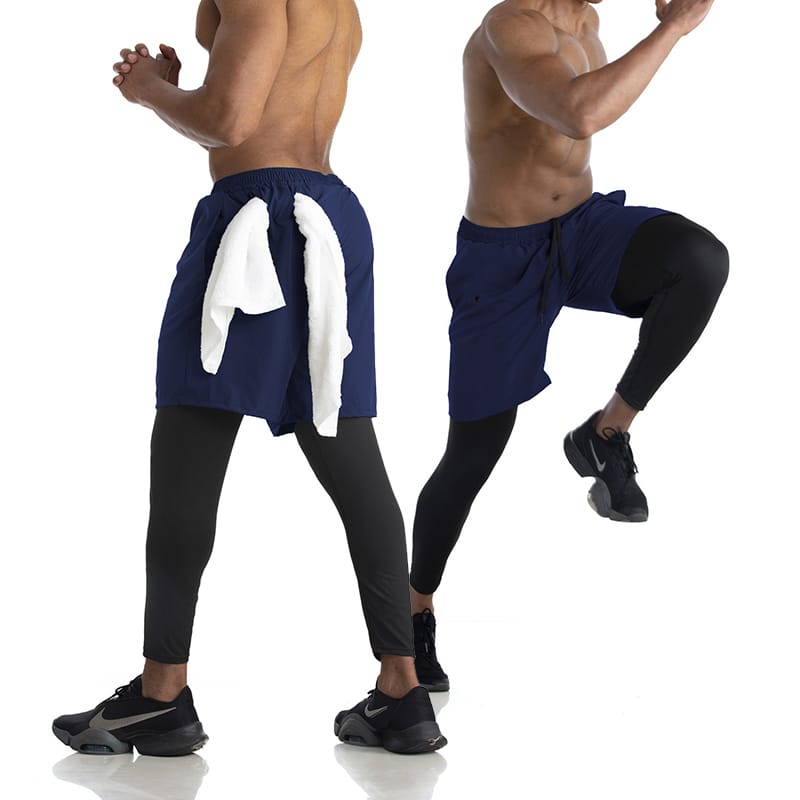 Male Black Tights Custom New Men's Two Running Pants Quick Dry Elastic Fitness Camping Basketball Long Trousers