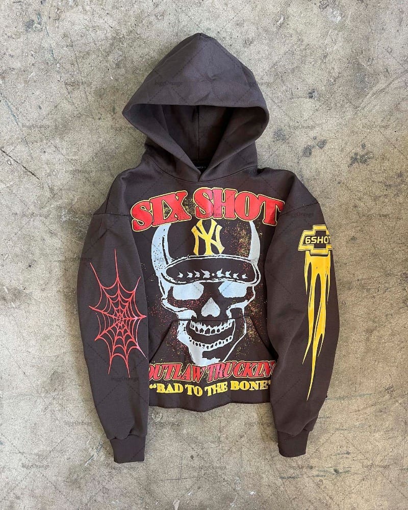 2023 New American Gothic Trend Devil Letter Print Oversized Hoodie Men's High Street Casual Loose Pullover Sweatshirt Men's