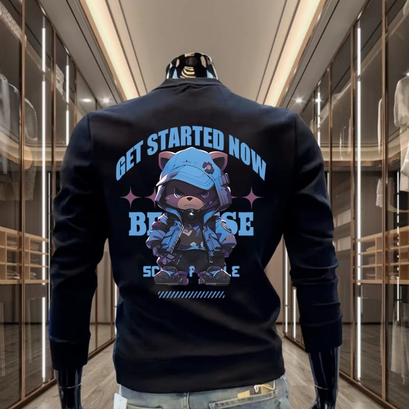 2023 Men's Sweatshirt Korean Fashion Streetwear Harajuku Cartoon Print Sweatshirt Men Autumn Winter Men Clothing Pullover Hoodie
