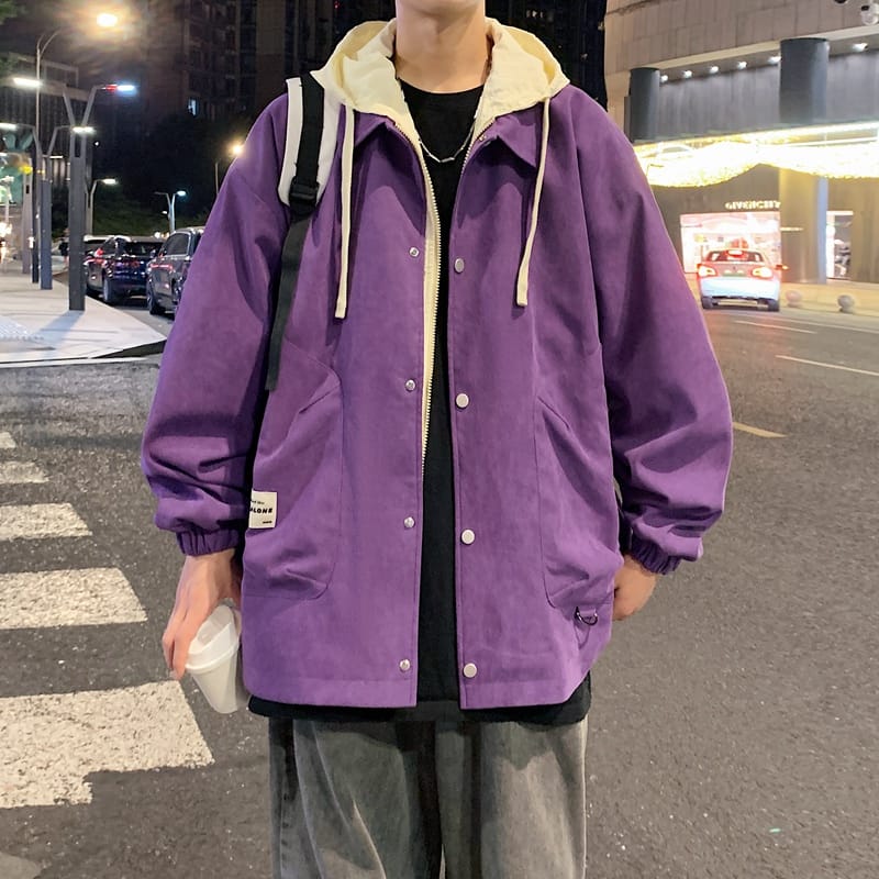 2024 New Men's Jacket Casual Fashion Outdoor Versatile Dopamine Style Men's Hooded Jacket Couple Date Meeting Men's Clothing