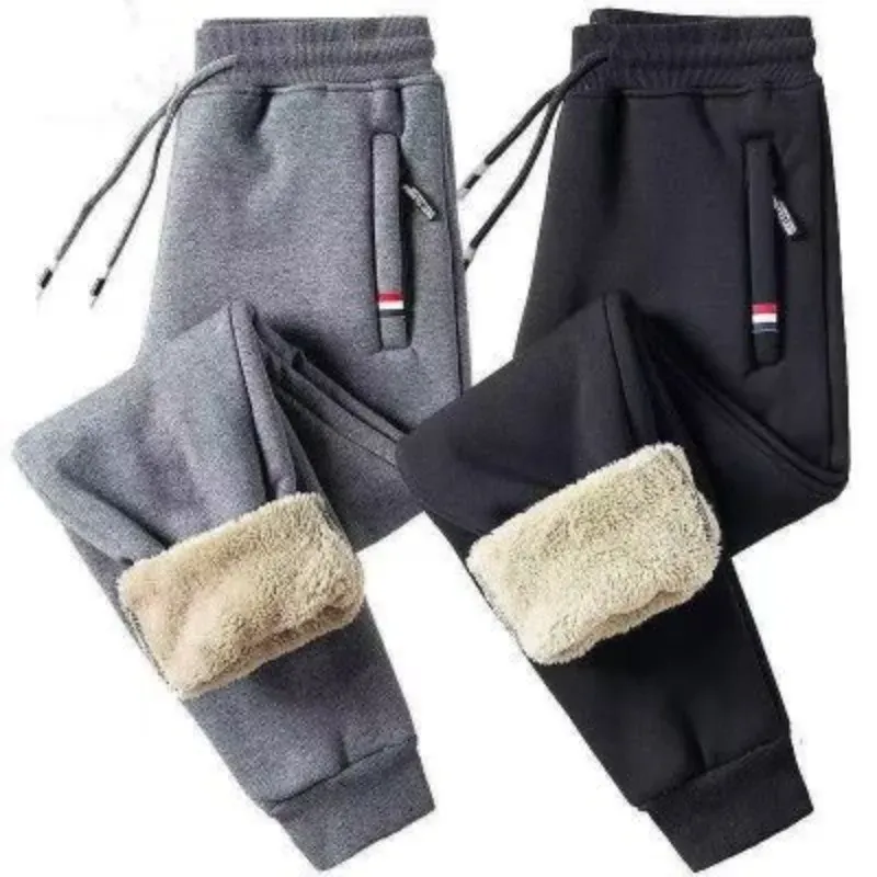 Men's Winter Lamb Wool Thickened Warm Sportswear Men's New Casual Drawstring Jogging Pants Men's High-Quality Cotton Pants