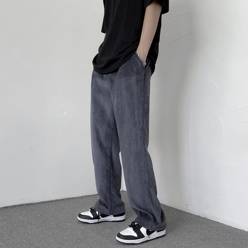 M-5XL! 2022 New Men's Corduroy Trousers Loose Drape Straight Wide Leg Pants Sports Casual Trousers