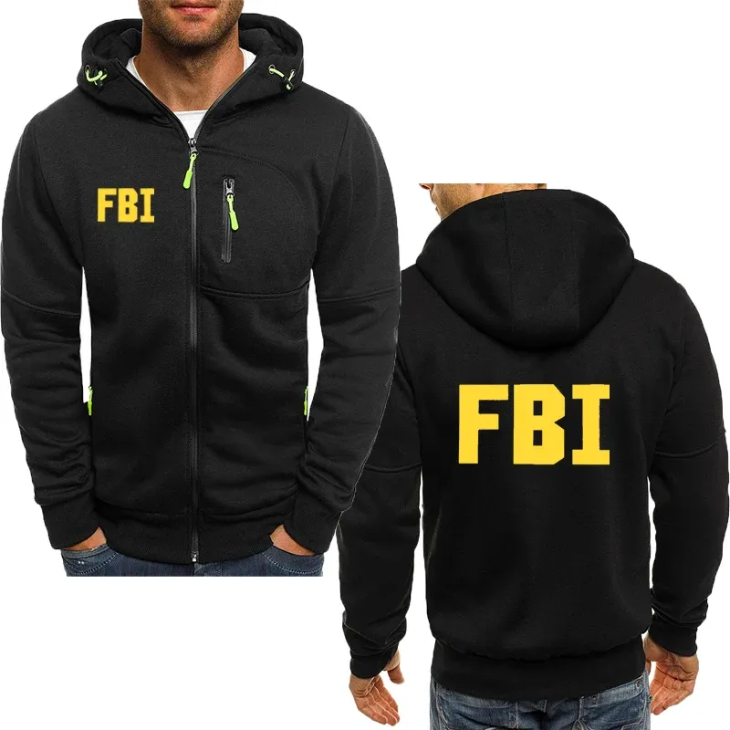 FBI Autumn men's hoodie High quality cotton comfortable men's cardigan Harajuku Fashion casual men's hooded sweatshirt
