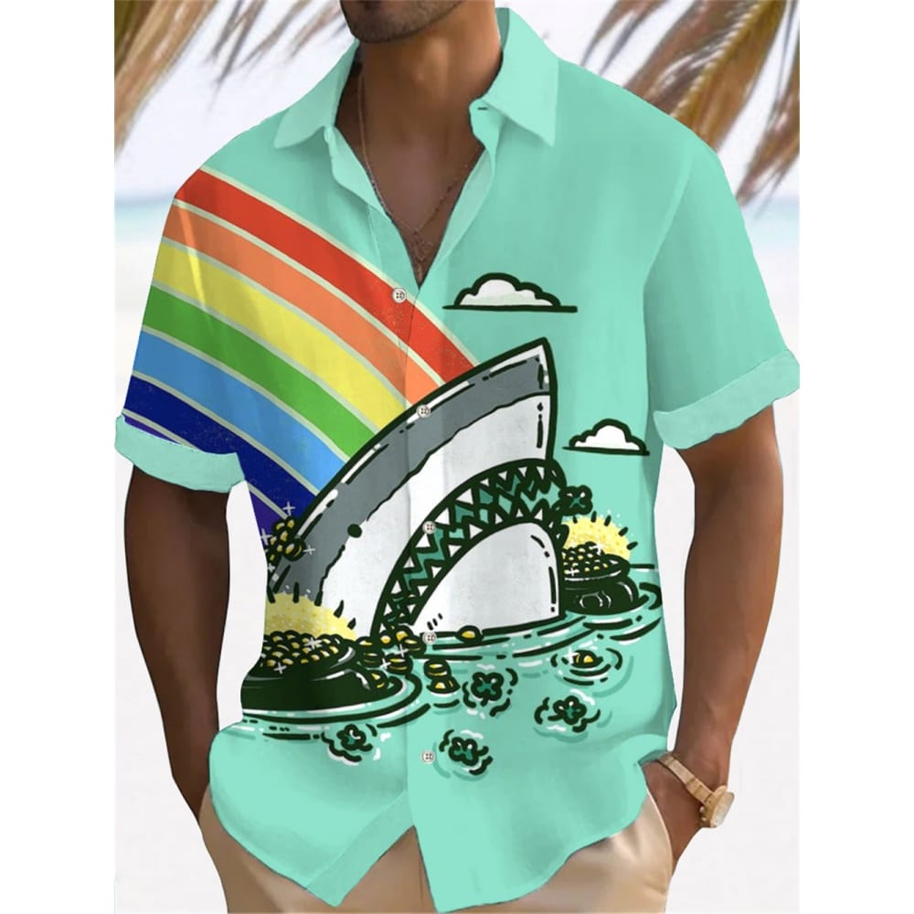 Men's Shirt Summer Casual Fashion Short Sleeved Shirt For Men Loose Breathable Hawaiian Shirt Man Casual Men's Clothing Top