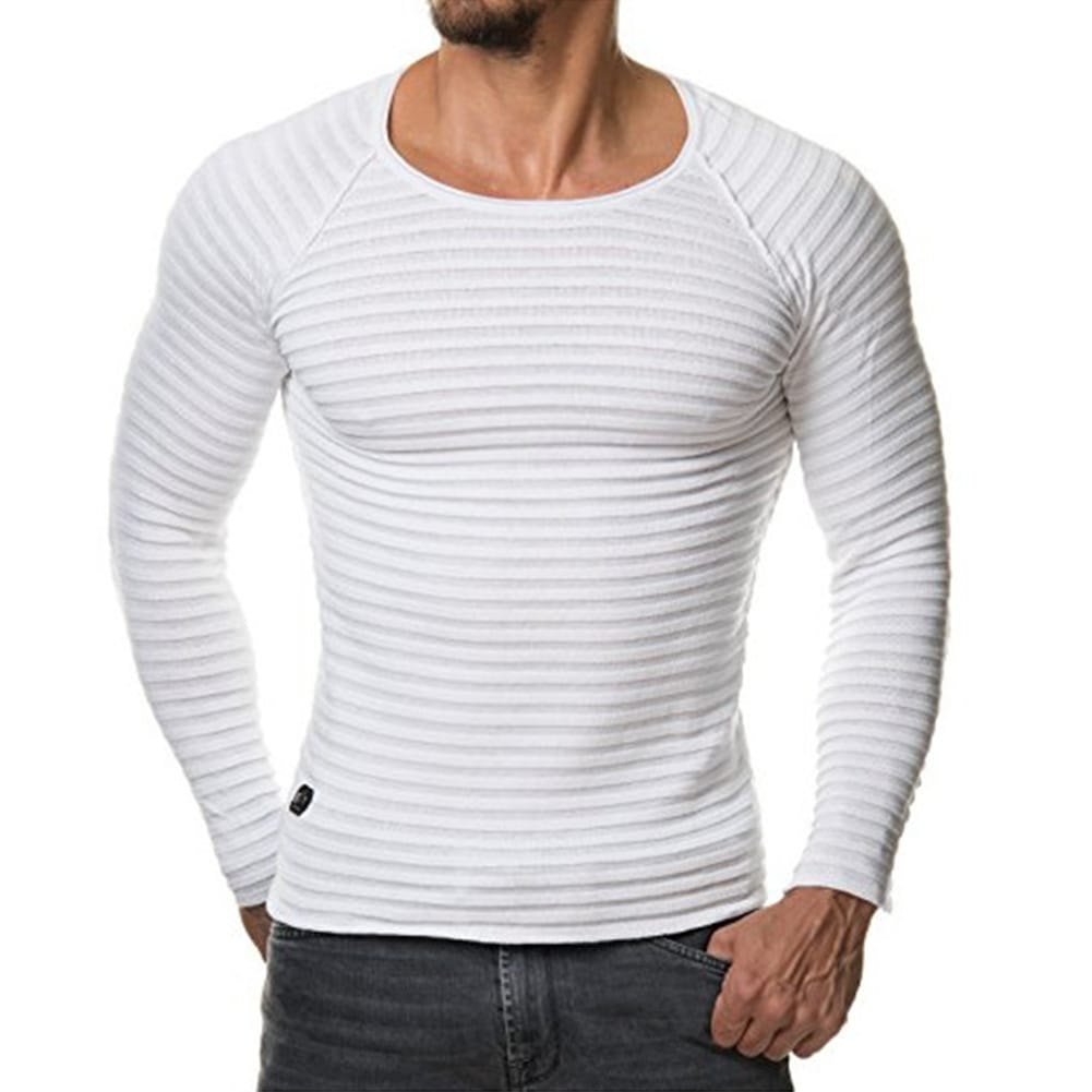 Men's Knit Top Pullover  Solid Color Sweater T Shirt  Slim Fit  O Neck  Long Sleeve  Classic Casual  Spring Autumn Winter