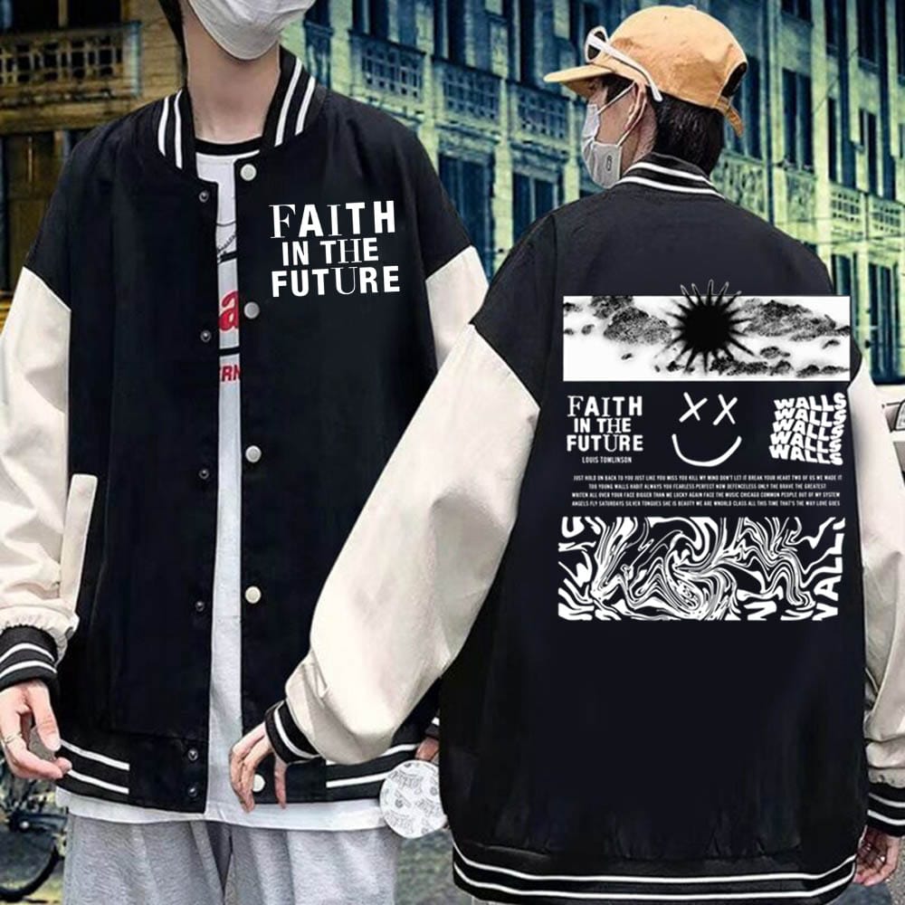 Walls Pink Lo. Uis Faith In The Future World Tour 2024 Baseball Uniform  Coat Casual Fashion Jacket Men's Hoodies for Fans Gift
