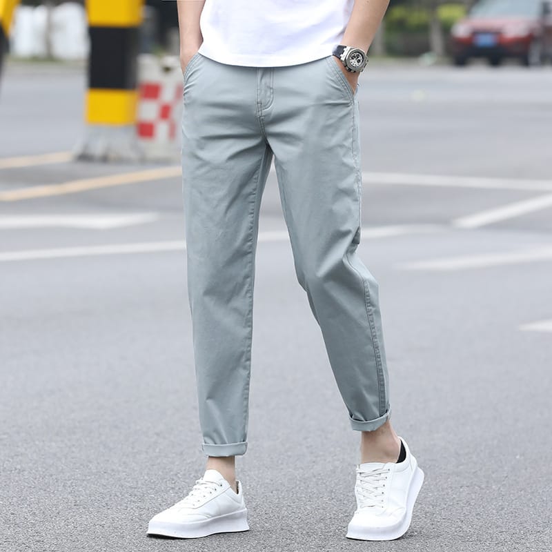 Summer new men's casual Cotton Pants thin section nine-quarter trousers tide summer small foot plus size loose harem 40 44 46