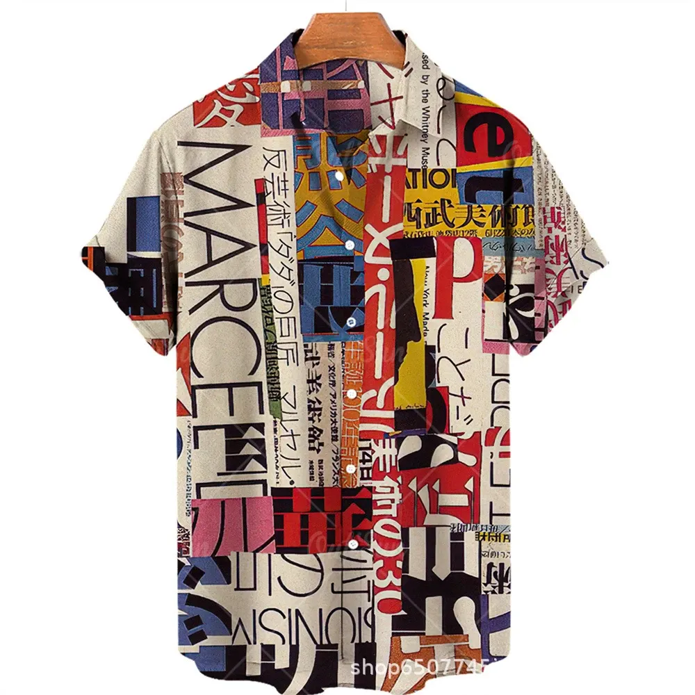 2024 New Men's Summer Short Sleeve Shirt Fashion Trend Popular Top Trend Streetwear Hawaiian Style Travel Clothes Custom Blouse