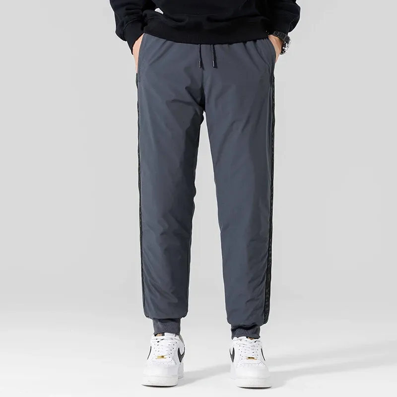 Men's Cotton Trousers 2024 Winter New Windproof Thickened Outdoor Travelling Warmth Sports Pants Men's Lamb's Wool Leisure Pants