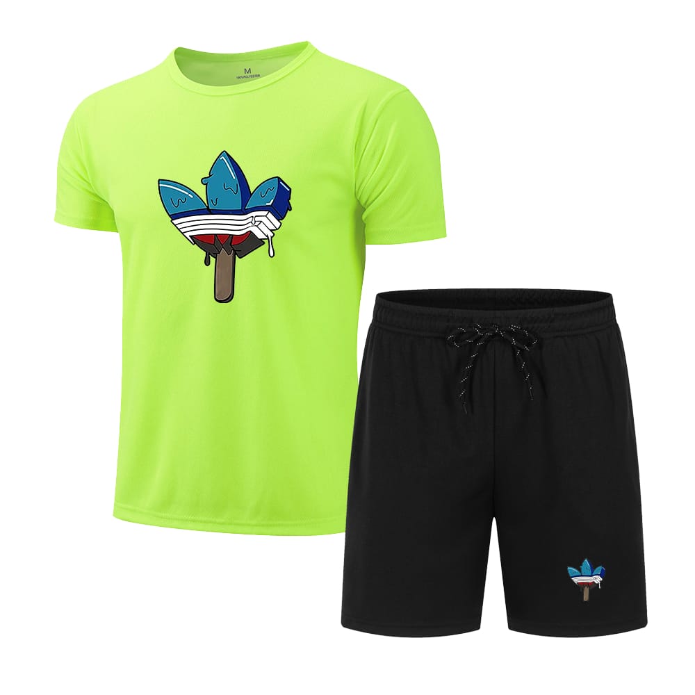 2024 Summer Brand Printed Men's Shorts Set Men's Quick Drying Breathable Sports Set Short Sleeve T-shirt Set Men's Jogging Set