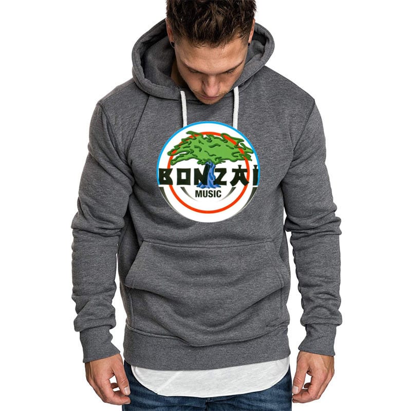 Men's Hoodie Bonzai Records Music Print Unisex Hooded Fleece Sweatshirt Cotton Pullover Outwear Casual High Quality Streetwear