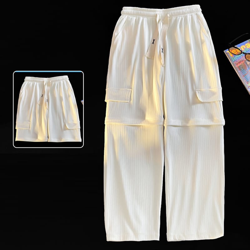 Summer  Sweatpants Adjustable Short Pants Oversized 5XL Men's Streetwear Thin Casual Pants Men Breathable Wide Leg Pants