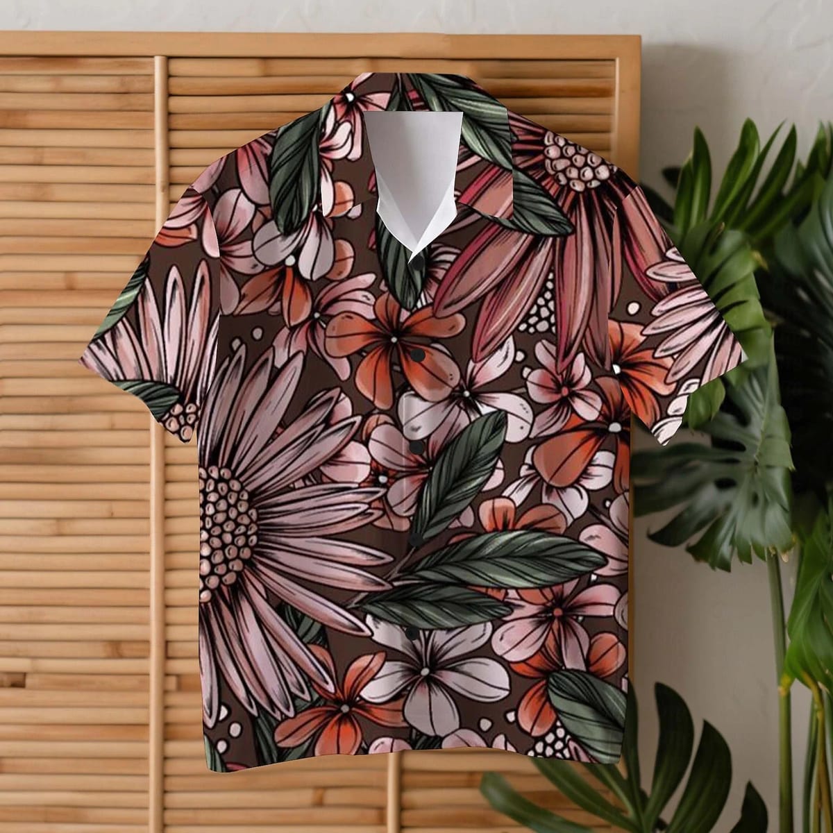 Floral Hawaiian Men's Shirt Daily Wear Going Out Weekend Man Clothing Summer Turndown Collar Short Sleeves Stretch Fabric Shirts