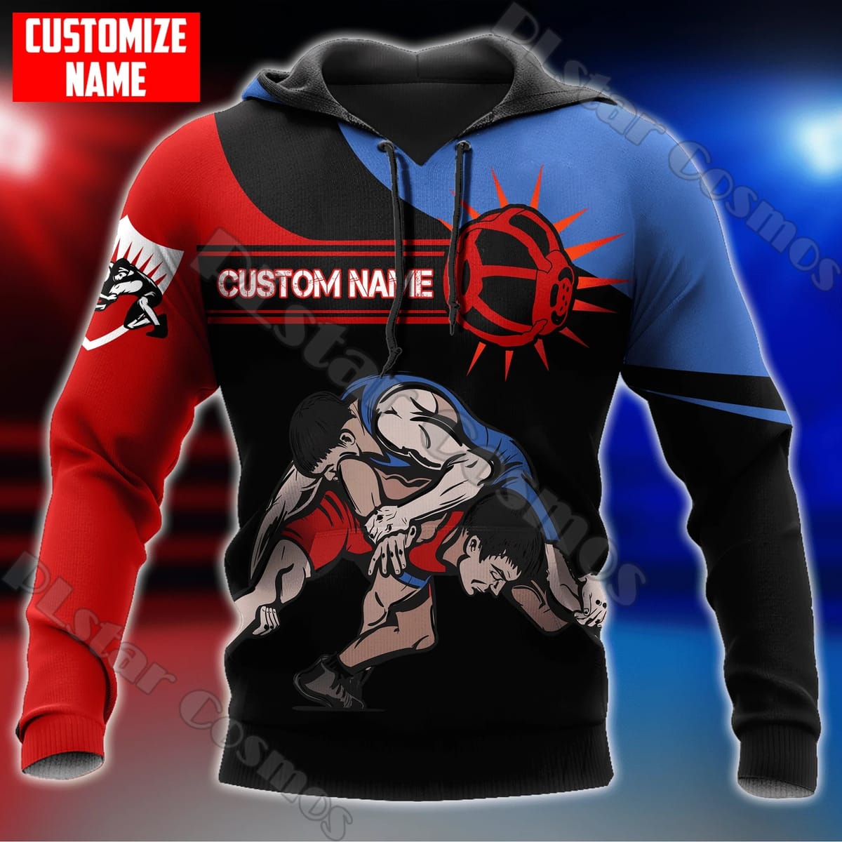 Customized Name Wrestling Player 3D Printed Fashion Men's hoodies Unisex Casual zipper Pullover Gift For Wrestling Lovers TDD167