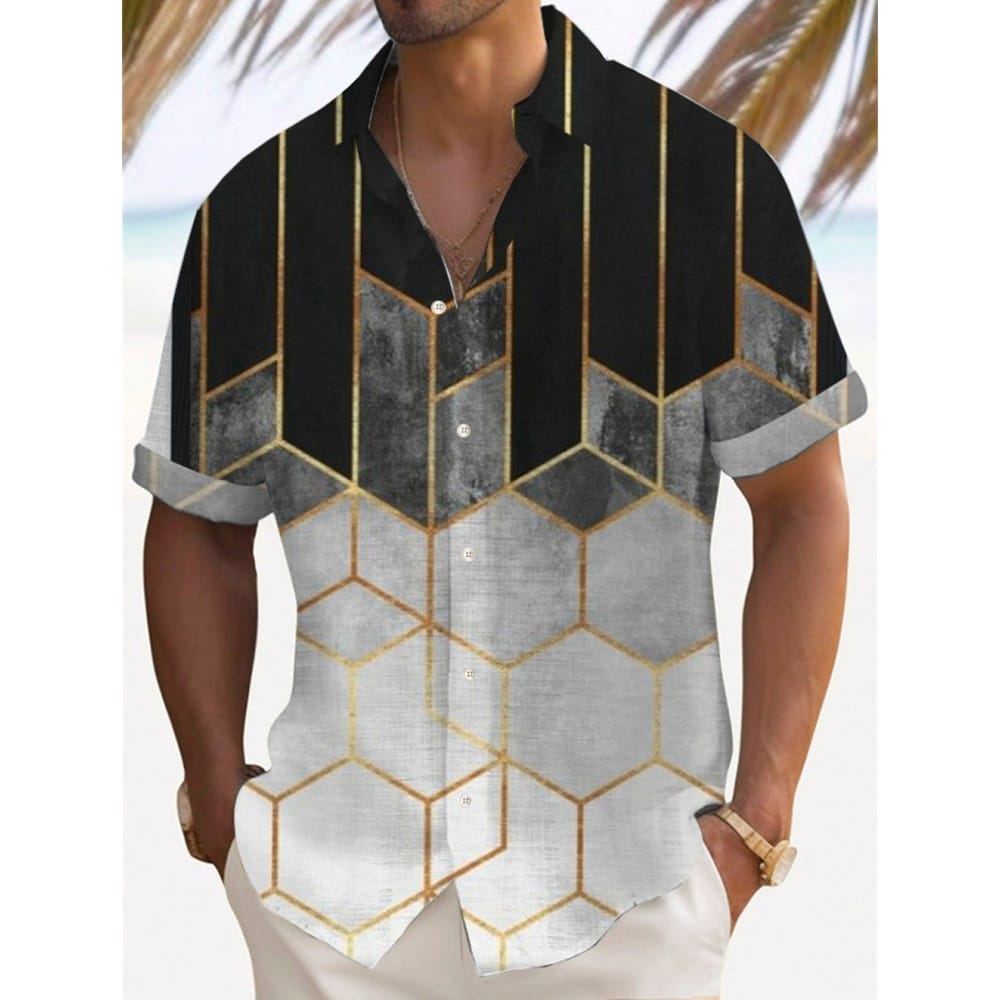 Men's Shirt Summer Casual Fashion Short Sleeved Shirt For Men Loose Breathable Hawaiian Shirt Man Casual Men's Clothing Top