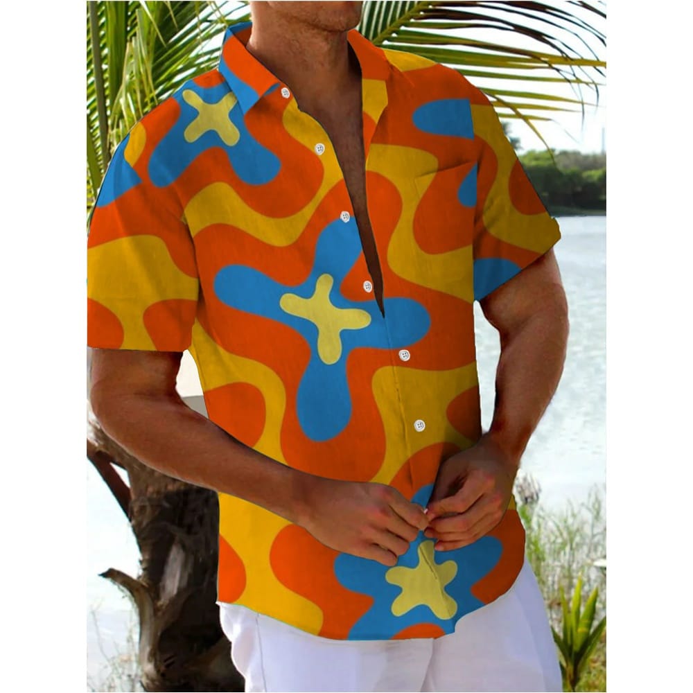 Men's Shirt Summer Casual Fashion Short Sleeved Shirt For Men Loose Breathable Hawaiian Shirt Man Casual Men's Clothing Top