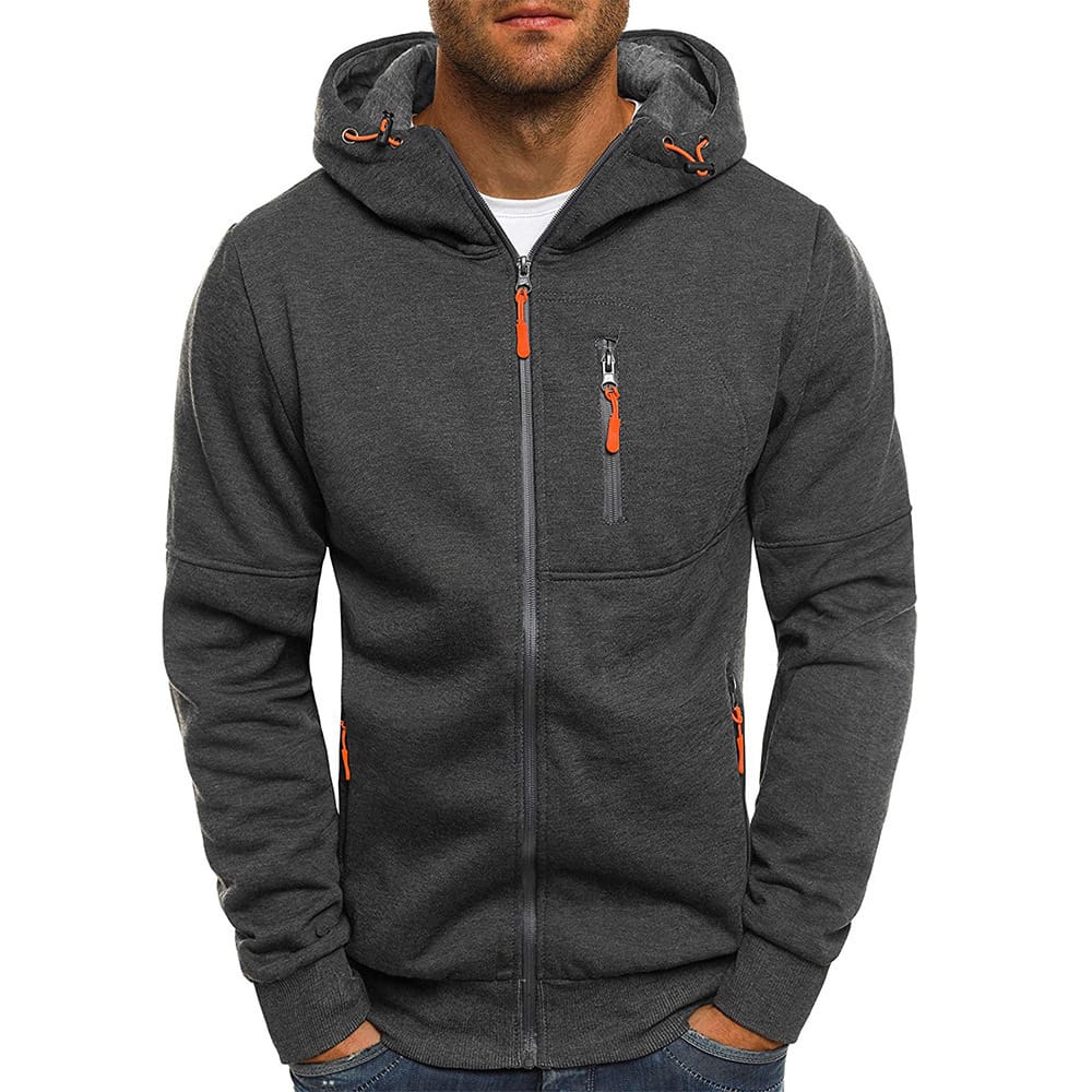 MRMT 2024 Brand New Men's Sports Fitness Leisure Jacquard Sweater Cardigan Hooded Jacket