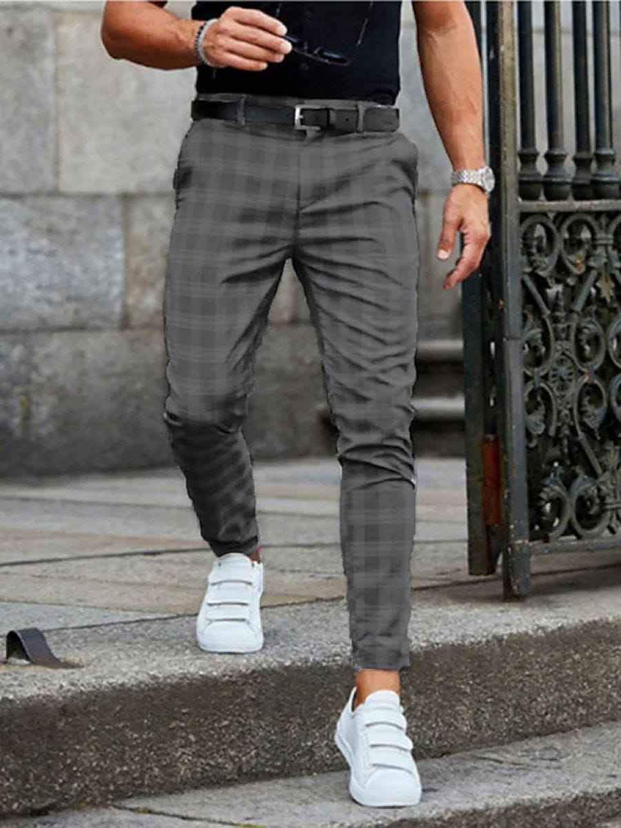 Men's 3D Printing Business Casual Pants Retro Pattern Printed Straight Leg Pants Men's Spring and Autumn Fashion Street Wear