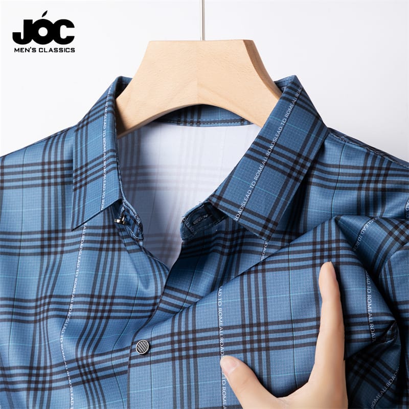 2024 Summer New Men's Business Casual Printed Short Sleeved Shirt Fashion Comfortable Wrinkle Resistant Top