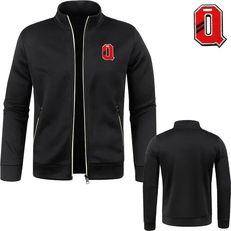 Fashion embroidery Q hoodie sweatshirt trend men's zipper hoodie Spring Autumn y2k brand men's wear High-end men's jacket