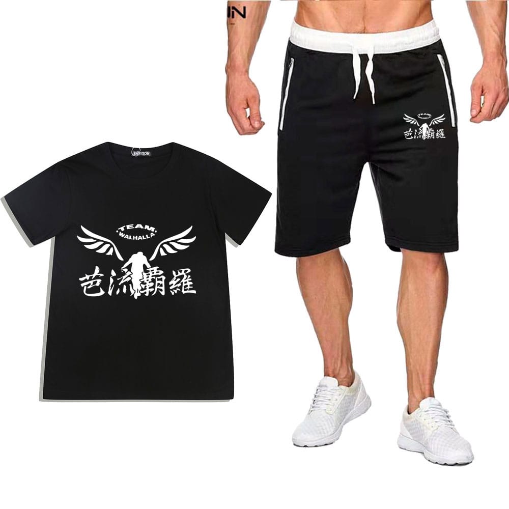 Summer Two Piece Set Anime cotton men's T-shirt + sports men's sets Tokyo Revengers  Shorts pantsuit T Shirts Sets Sweatpants