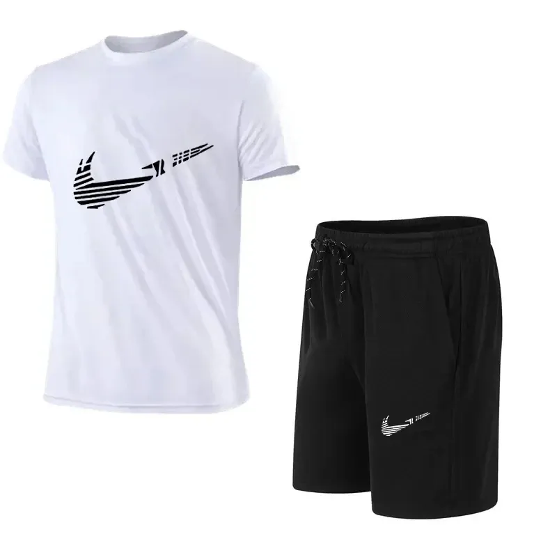 2024 Summer Fashion Men's Tracksuit T-shirt Shorts Set Leisure Short Sleeve Set Jogging Gym Suit Brand Clothing