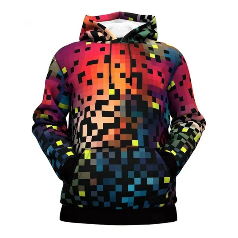 Men's Fashion Trend Colorful Casual Loose Streetwear Sport Youth Hoodie Pullover With Pocket Long Sleeve Muay Thai 3D Print Tops