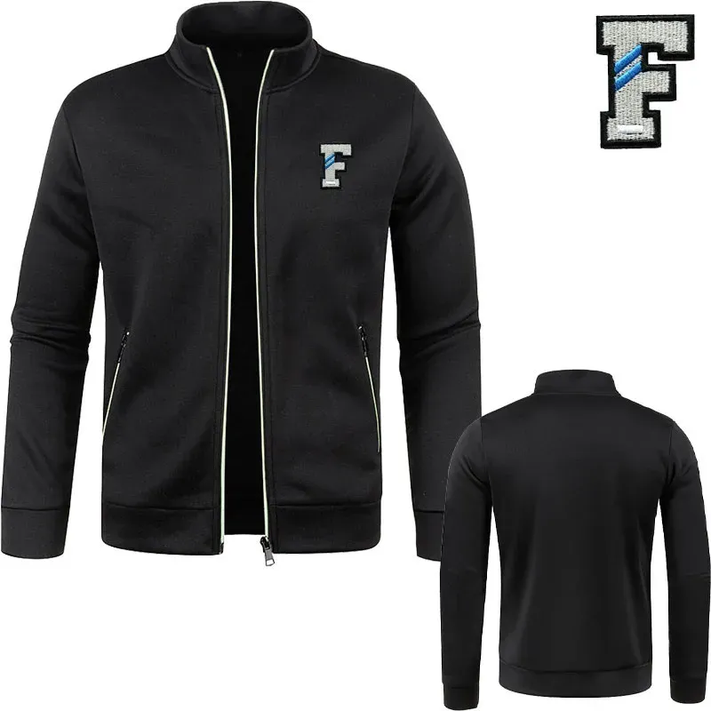 Embroidery F High-end brand Men's hoodie Men's zip sweatshirt Spring Autumn men's jacket loose large size zipper hoodie for men