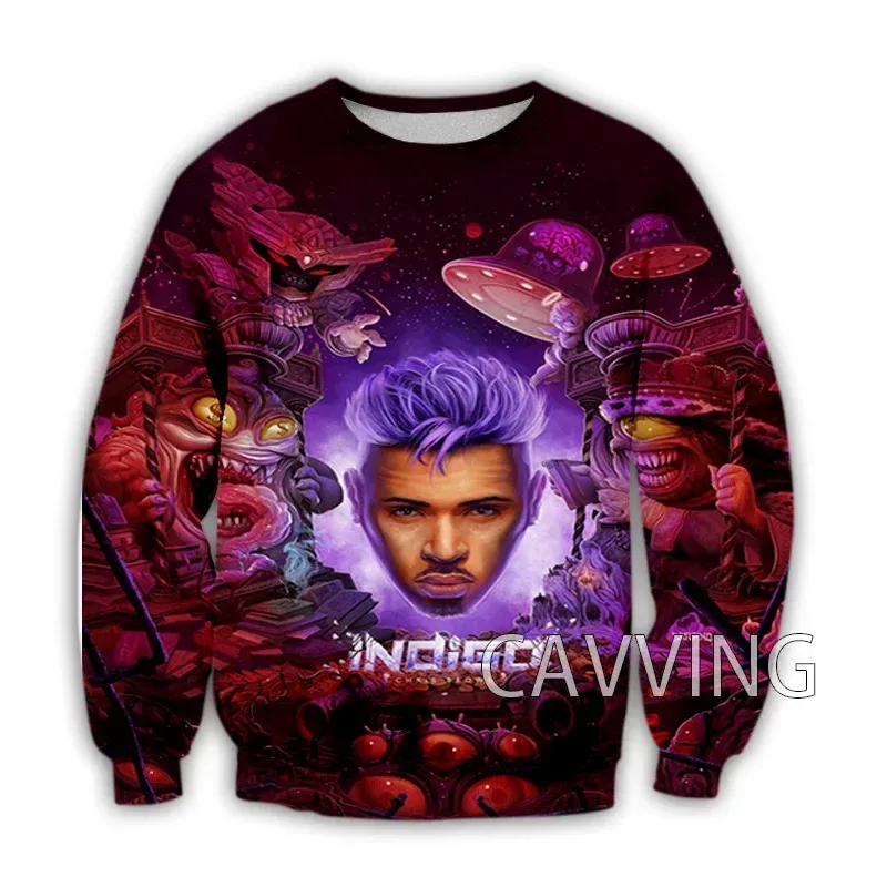 New Fashion Women/Men's 3D Print  Rapper Chris Brown  Crewneck Sweatshirts Harajuku Styles Tops Long Sleeve Sweatshirts  C01