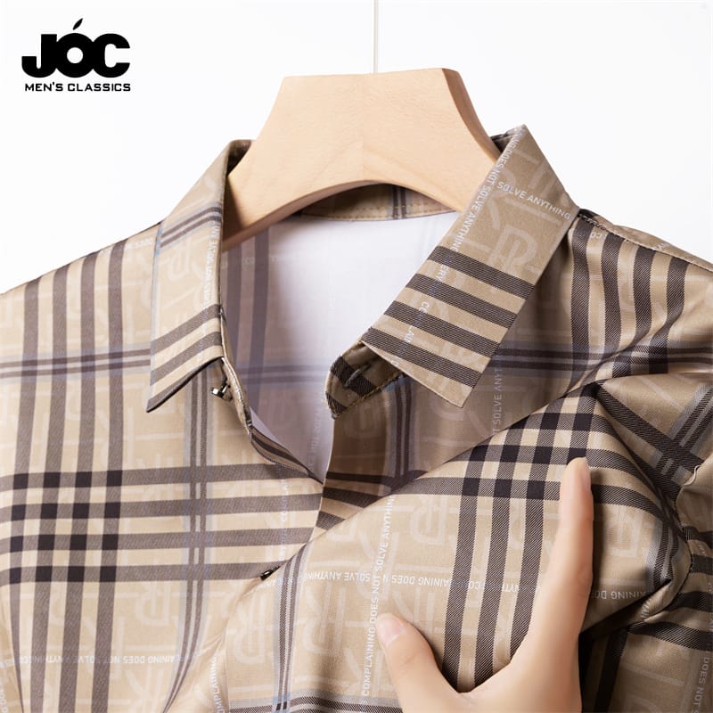 2024 Summer New Men's Business Casual Printed Short Sleeved Shirt Fashion Comfortable Wrinkle Resistant Top
