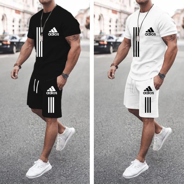 2024 New Summer Men's Suits Large Size Casual Fashion Sportswear 3D Digital Printing Men's Short-sleeved T-shirt Shorts Suit