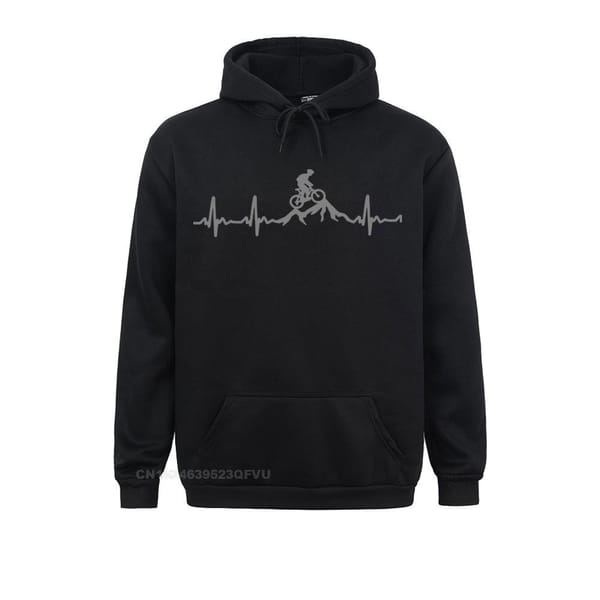 Mountain Bike Heartbeat Funny Mtb Dirt Bike Women Plus Size Custom Long Sleeve Men's Hoodie Fashion Family Cotton