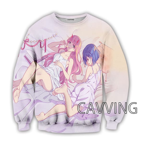 New Fashion Women/Men's 3D Print  DARLING In The FRANXX   Crewneck Sweatshirts Harajuku Styles Tops Long Sleeve Sweatshirts