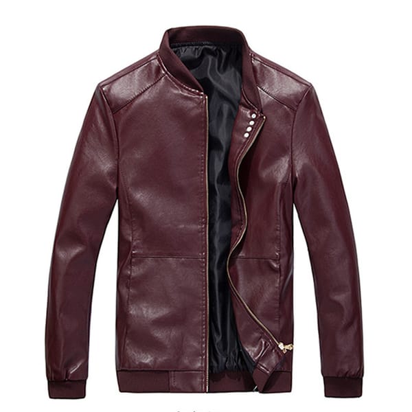 MRMT 2024 Brand Spring Autumn Men's Jackets Thin Section Collar Pure Color for Male PU Leather Jacket Clothing Garment