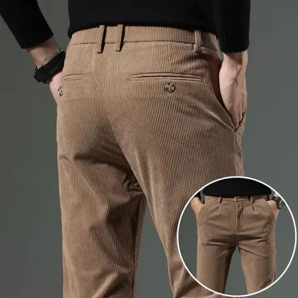 Men's Thick Corduroy Casual Pants 2023 Winter New Style Business Fashion Stretch Regular Fit Trousers Male Brand Clothes A305