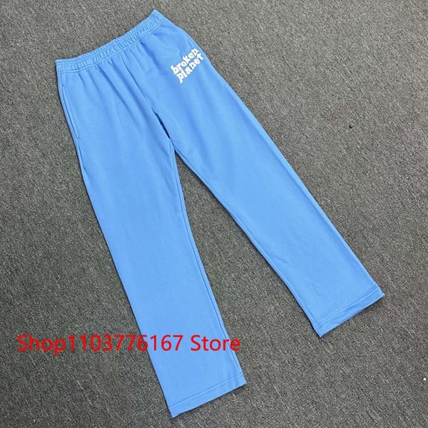 Men's Clothing Broken Planet Casual Pants American High Street Hip Hop Foam Logo Print BROKEN PLANET Sweatpants Real Photo