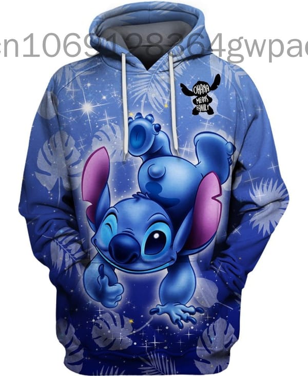 2024 Disney Stitch Fashion Men's Women's 3D Print Hoodie Top Street Style Sweatshirt Casual Hoodie Harajuku Streetwear Hoodies