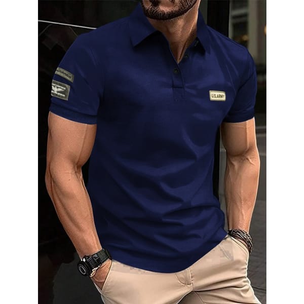 2024 New Men's Short-sleeved Embroidered Shirt Stylish and Comfortable Lapel  Men Shirts