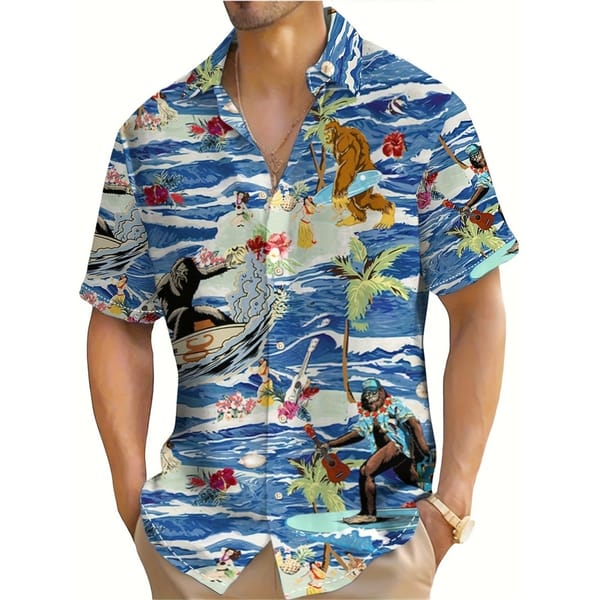 Men's Casual Shirt Hawaiian Shirt Men Summer 3d Print Casual Short Sleeved Shirt For Men Clothing Breathable Shirts