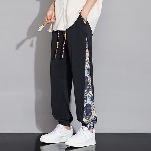 Men's Explosive Small Foot Bundle Drawstring Fashion Port Wind Straight Leg Casual Comfortable Casual Pants