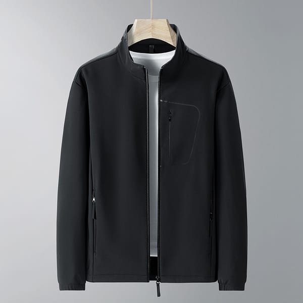 Men's Soft Shell Jacket Autumn New Casual Loose Large Size Business Office Stand Collar Jacket Men's Plus Fat Enlarged Jacket