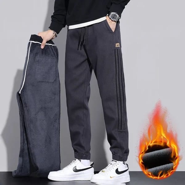 2024 Autumn and Winter New Fashion Trend Plus Fleece Thickened Warm Haren Pants Men's Casual Loose Comfortable Sports Pants 5XL