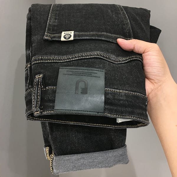 High-End Quality Blue Jeans Men's Soft and Comfortable 2024 New Men's Slim Fit Skinny Stretch Trousers