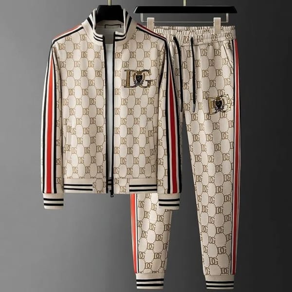 Men's Clothing Zipper Long-sleeved Hoodie Set Men's Casual Sports Pants Fashion High Print Running 2-piece Set