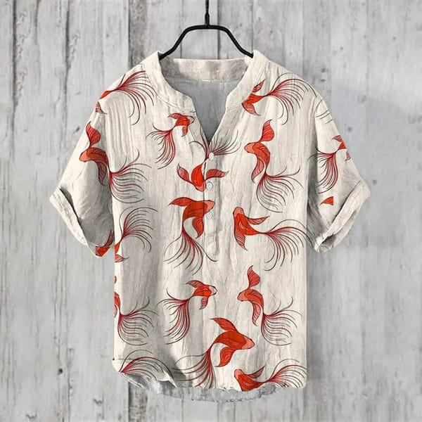 Spring/Summer Men's Short sleeved Shirt Crossover Hip Hop Series Men's Short sleeved Casual Comfortable Top