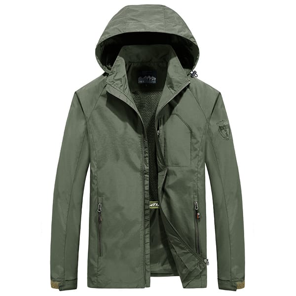 Men's Stormcoat Spring and Autumn New Solid Color Removable Cap Design Outdoor Travel Hooded windbreaker Men's Waterproof Jacket