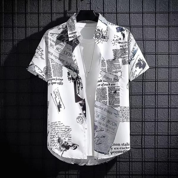 Men Lapel Collar Shirt Tropical Style Men's Shirt with Letter Print Ice Silk Fabric Quick Dry Technology for Vacation Beach Top