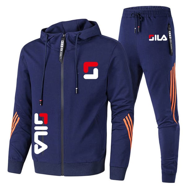 2024 Men's Spring And Autumn Hoodie Sportswear Set Two-piece Sportswear Casual Zipper Jacket + Pants Running Sports Suit